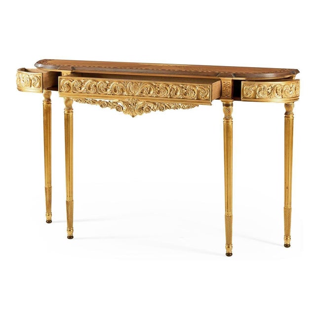 French Narrow Giltwood Console Table For Sale - Image 3 of 9