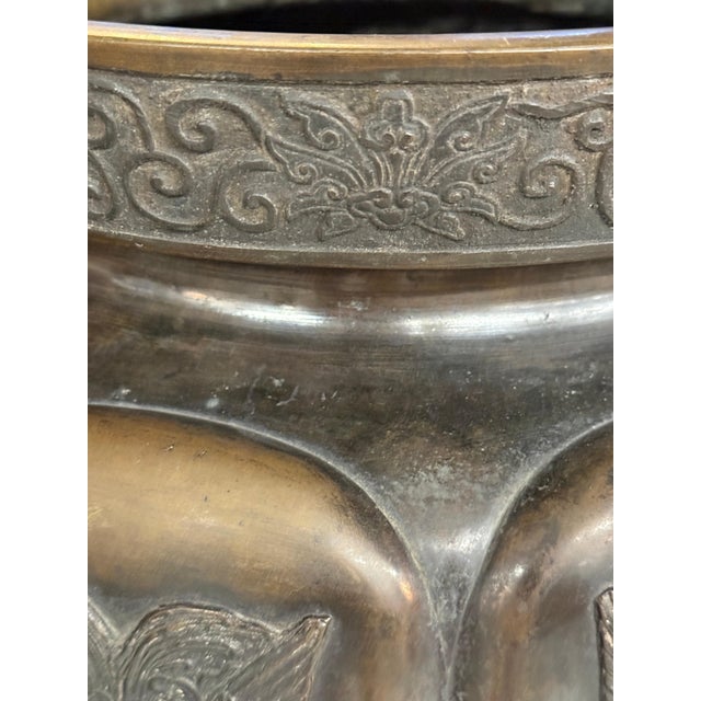 Asian Early 20th Century Asian Bronze Temple Vessel For Sale - Image 3 of 18