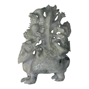 Vintage Jade Feng Shui Dragon Turtle Sculpture