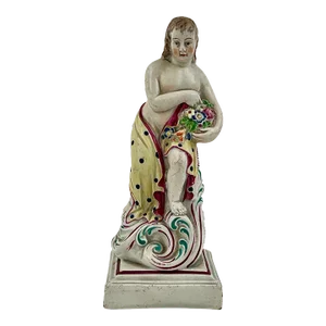 Antique 18th Century James Neale & Co. Staffordshire Pearlware Four Season Figure of Spring Circa 1780