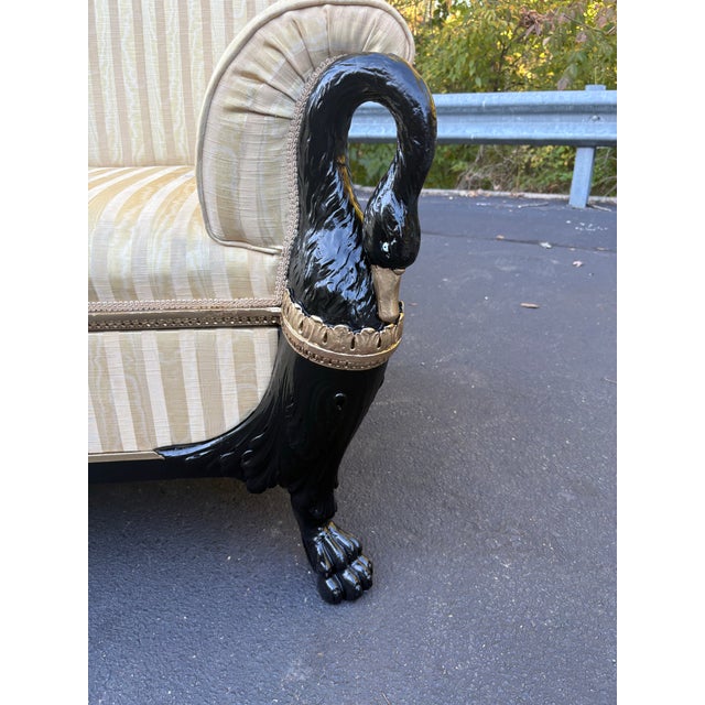 1930s Victorian Carved Swan Sofa For Sale - Image 10 of 11