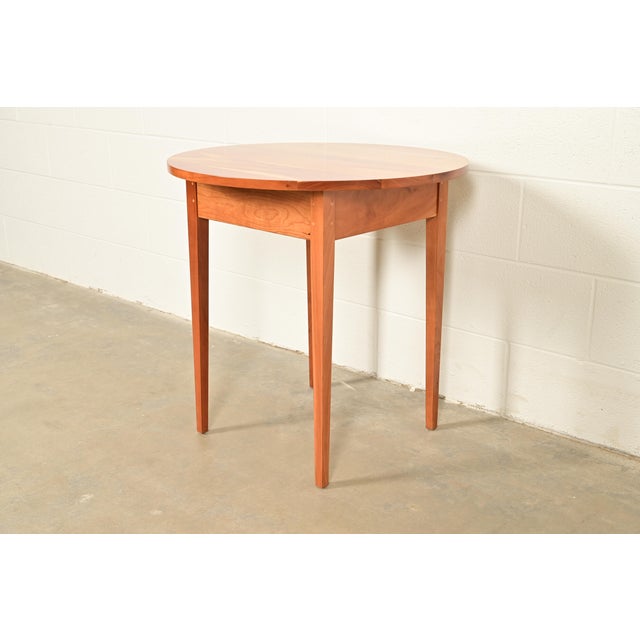 American Harden Furniture Arts and Crafts Shaker Solid Cherry Wood Occasional Side Table or Tea Table For Sale - Image 3 of 11