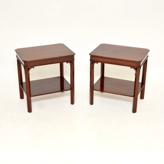 Wood Georgian Style Side Tables, 1950, Set of 2 For Sale - Image 7 of 7