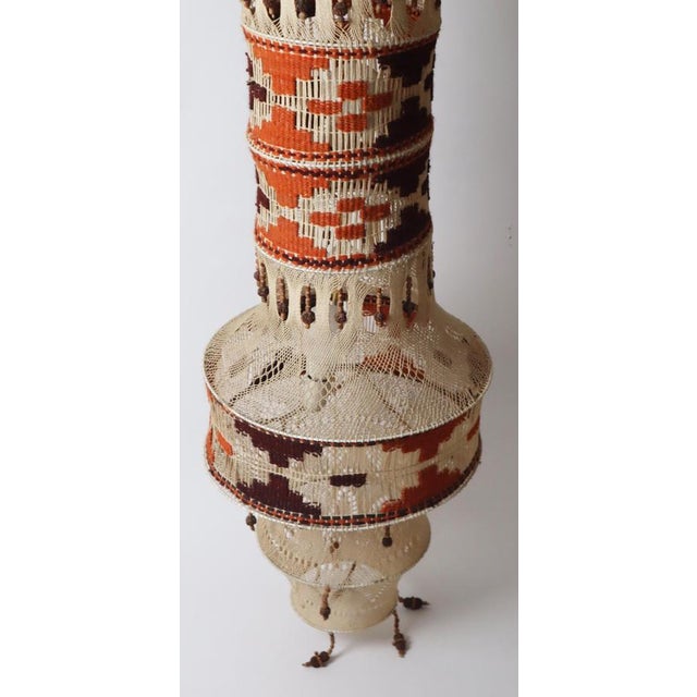 Native American Macrame Boho Staircase Hanging Lamp, 1970s For Sale - Image 16 of 18