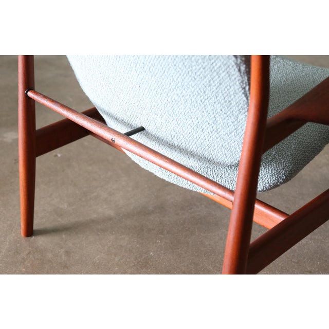 Teal 1950s Early Teak France Lounge Chair No. 136 Designed by Finn Juhl for France and Daverkosen For Sale - Image 8 of 12