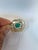 Metal Set in 18k Gold, Zambian Emerald, Freshwater Pearls & Diamonds Cocktail Ring, Size 6.5 For Sale - Image 7 of 10