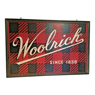Mid 20th Century Woolrich Retail Double-Sided Display Sign For Sale