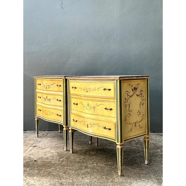 Vintage Hand-Painted Wood Chest - A Pair For Sale In West Palm - Image 6 of 17