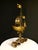 Dramatic and architecturally composed Brutalist-style maritime sculpture executed in gilt metal with an aged patinated...