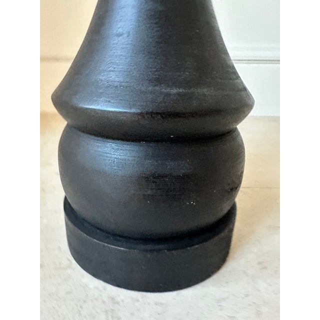Vintage Handmade 17” Solid Wood Queen Chess Piece Sculpture For Sale - Image 11 of 16