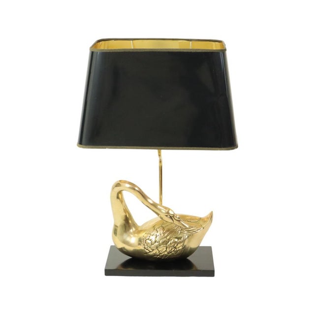 Mid-Century Modern Large Hollywood Regency Swan Table Lamp from Regina, Italy, 1970s For Sale - Image 3 of 18