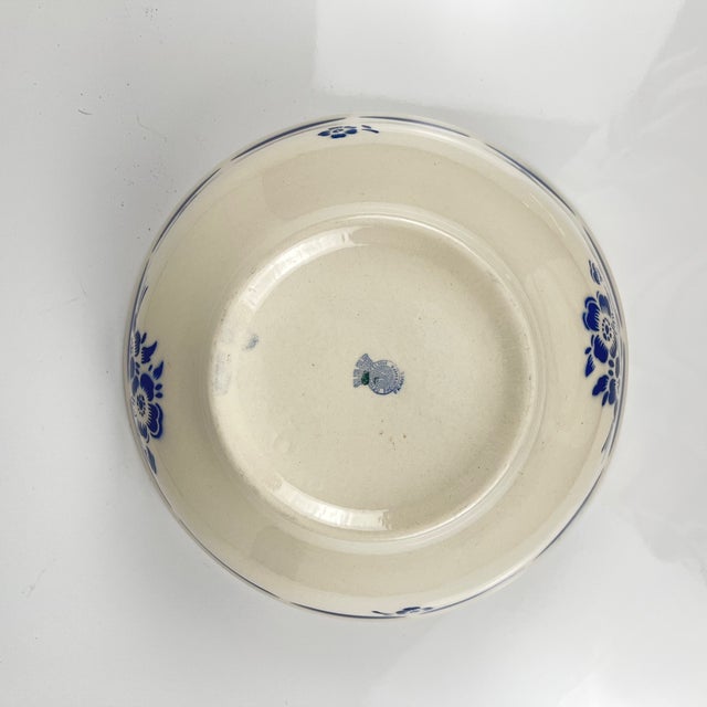 1920s Vintage Semi-Porcelain Salad Bowl from Badonviller, 1920s For Sale - Image 5 of 9