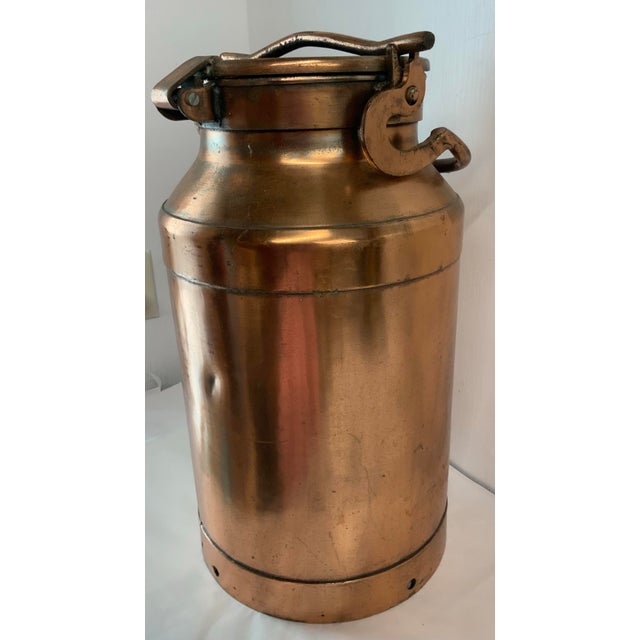 Vintage French Copper Milk Can Umbrella Stand For Sale - Image 11 of 11