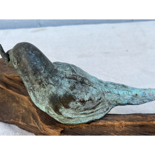 1960s Bronze of a Bird Mounted on Found Wood For Sale - Image 5 of 7