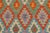 Textile Kilim Rust Blue Hand Woven Rug - 2'9" X 9'7" For Sale - Image 7 of 7