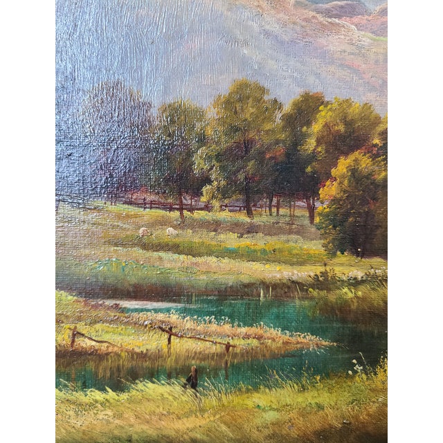 19th Century Antique Victorian Oil Painting English Landscape in Cumberland For Sale - Image 5 of 16