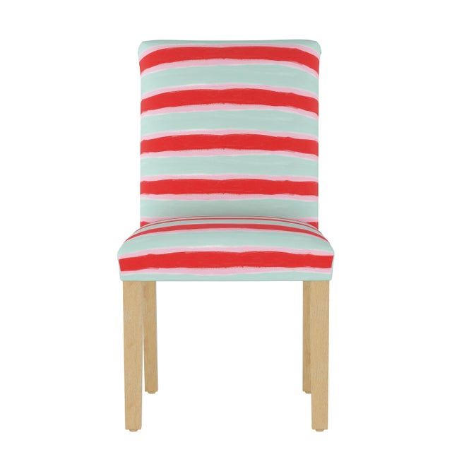 Textile Megan Dining Chair in Mint Brush Stripe For Sale - Image 7 of 7