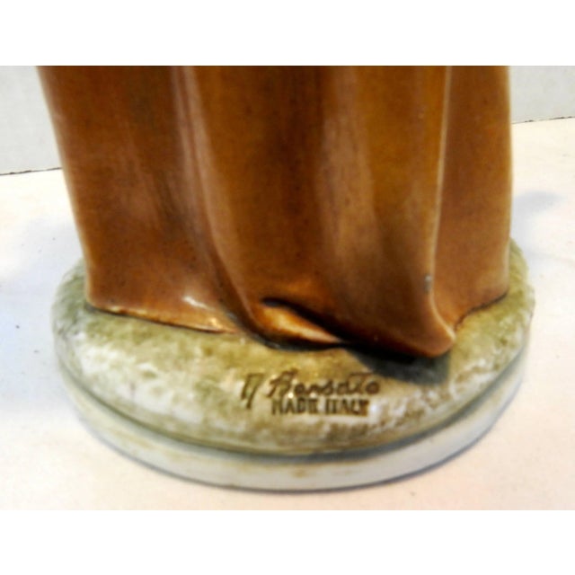 Late 20th Century Antonia Borsato Porcelain Saint Anthony Figurine For Sale - Image 5 of 10