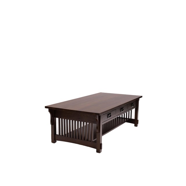 Mission Mission Crofter Style 6 Drawer Coffee Table - Walnut For Sale - Image 3 of 6