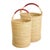 Natural Bolga Hamper Basket With Leather Handles - Medium For Sale - Image 4 of 7