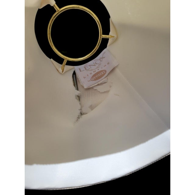 Traditional Vintage Lenox Porcelain Brass Large 6 Light Traditional Chandelier For Sale - Image 3 of 14