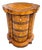 Maitland Smith English Regency Tooled Leather Quatrefoil Drum Chest Side Table For Sale