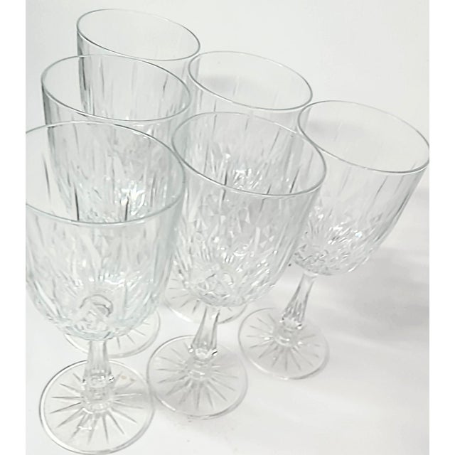 Vintage Art Nouveau Cut Glass Goblets - Set of Six For Sale - Image 9 of 11