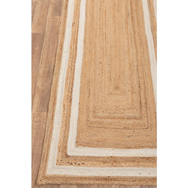 White Jute Braided Handmade Bohemian Runner - 2.5x20 Ft. For Sale - Image 9 of 10