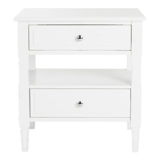 Two Drawer Nightstand in White For Sale