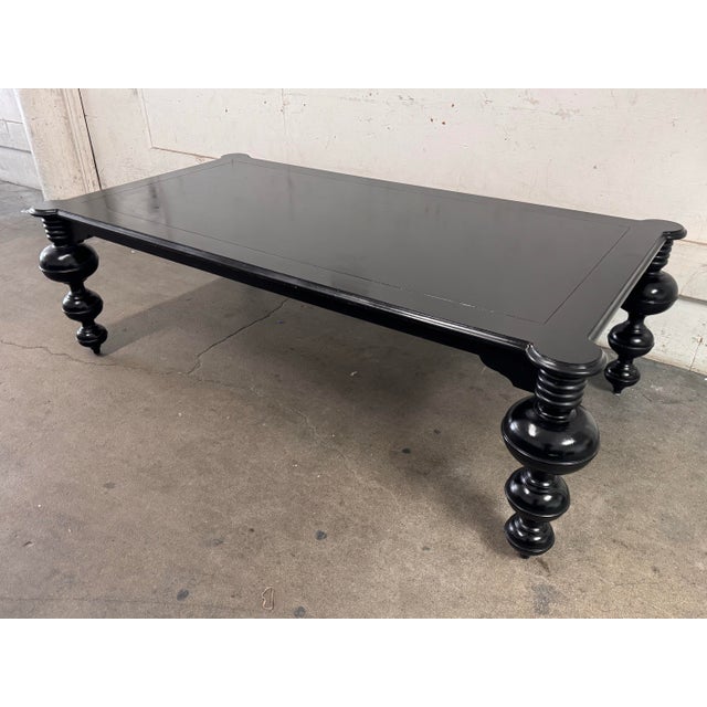 Black Noir Claudio Mahogany Solid Wood Dining Table, Hand-Rubbed Black For Sale - Image 8 of 12