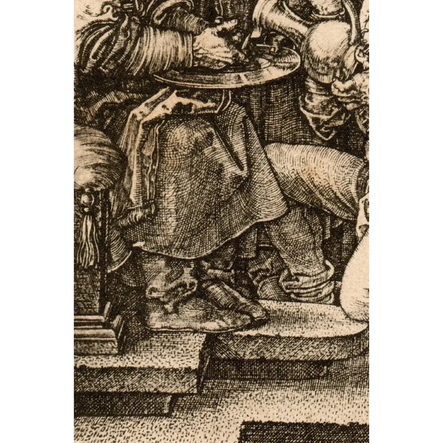 An exceptional opportunity to own a finely detailed antique engraving of Albrecht Dürer’s iconic "Pilate Washing His...