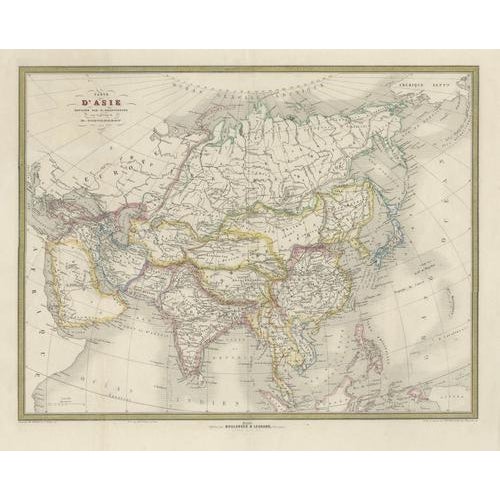 French Map of Asia with Russia, China and India by Cortambert, 1864 For Sale - Image 3 of 10