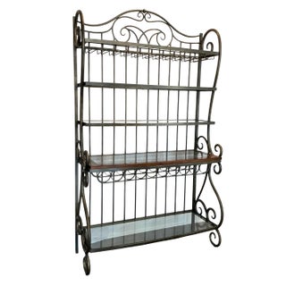 Old World Metal Bakers/Wine Rack For Sale