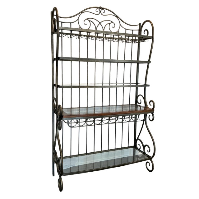 Old World Metal Bakers/Wine Rack For Sale