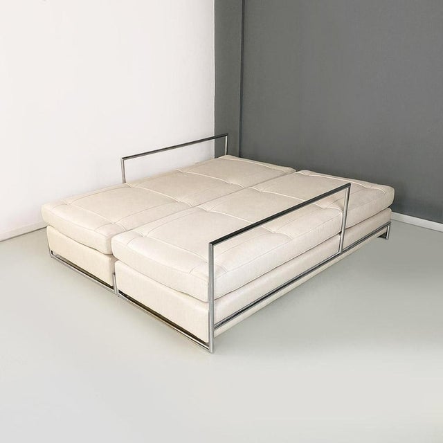 Eileen Gray Set of Steel and Cotton Sofas or Daybeds attributed to Eileen Gray for Alivar, 1990s For Sale - Image 4 of 18