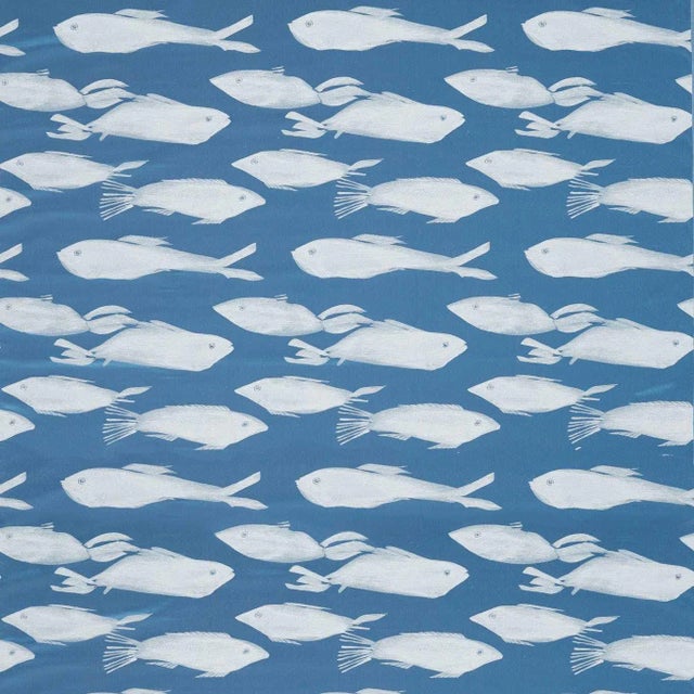 Harlequin Kaku Fabric in Denim - a Sample For Sale