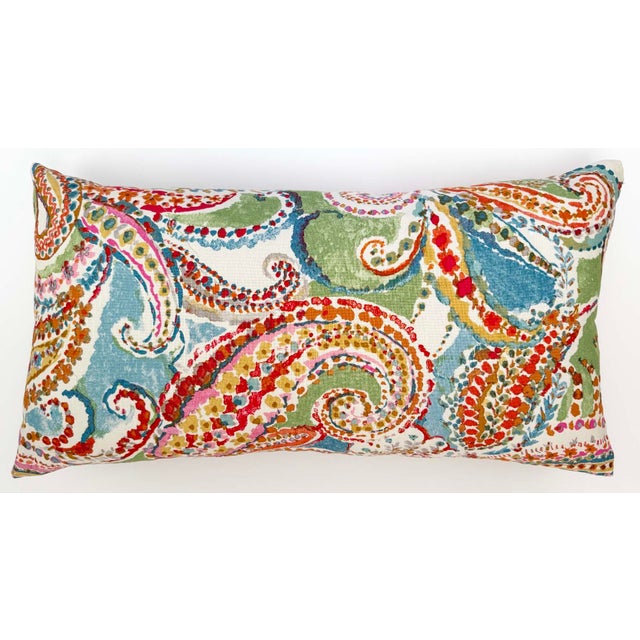 Contemporary "Peace Love & Happiness" Embroidered Pillow For Sale - Image 3 of 4