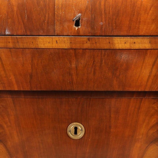 Brown Empire Walnut Bureau with Bronze Details For Sale - Image 8 of 13