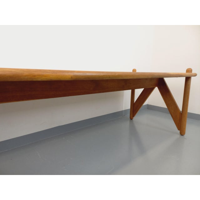 Large Vintage Brutalist Table in Oak, 1960s For Sale - Image 3 of 18