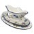 19th Century Faience De Gien French Hand Painted Earthenware Sauce Boat With Attached Underplate and Additional Oval Plate For Sale - Image 4 of 12