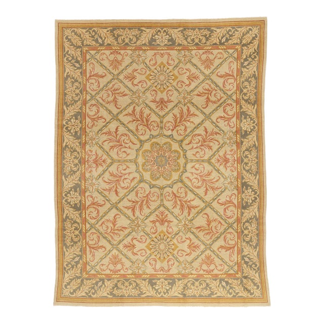 Vintage Turkish Oushak Rug with Modern Style - 09'02 x 12'04 For Sale