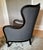Contemporary Arhaus Catania Wingback Chair & Matching Ottoman in Libby Smoke For Sale - Image 3 of 17