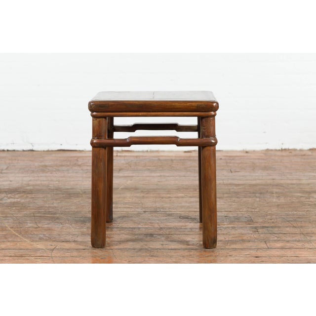 Chinese Qing Dynasty Period 19th Century Side Table with Humpback Stretchers For Sale - Image 9 of 13