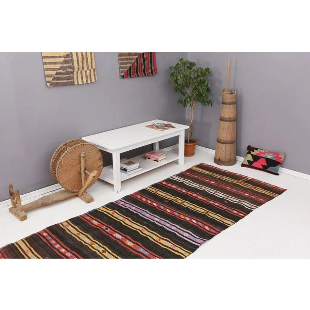 Mid 20th Century Striped Vintage Kilim Runner For Sale In Los Angeles - Image 6 of 7