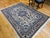 Vintage Tabriz Design Area Rug, Hand-Knotted Wool, Floral Pattern, Ivory & Blue, 6x8 For Sale In Chicago - Image 6 of 18