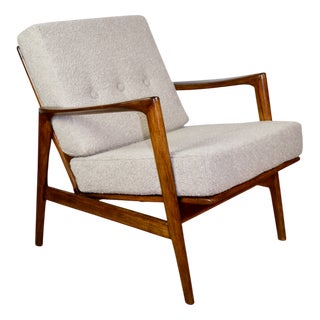 Polish Beige Boucle Stefan Armchair, 1970s For Sale