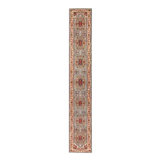 Pasargad DC Light Blue Hand Knotted Serapi Runner Rug For Sale