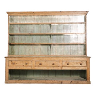 Monumental 10' Antique English Pine Country Kitchen Dresser - Circa 1870 For Sale