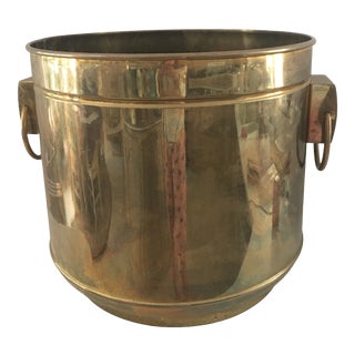 Hollywood Regency 1970’s Large Brass Planter Hong Kong For Sale