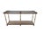 1970s Vintage Hollywood Regency Faux Bamboo Brass Console Table With Cane Shelf & Double Glass Top | Chinoiserie Campaign Entry Table For Sale - Image 5 of 12
